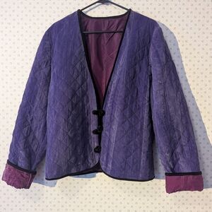 💜 Quilted Women's Jacket XL Oversized Boho Aisan Inspired Trending